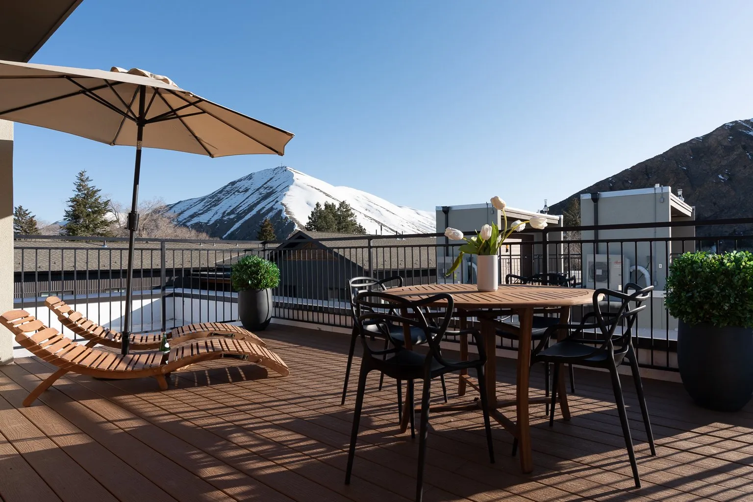 Rooftop terrace at 410 RVR in Hailey.